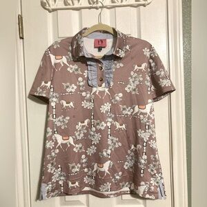 Ronner horseman sport top nwot never worn well made in a sz XL pretty dusty rose